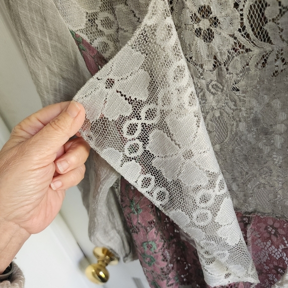 Artsy Eclectic Minkas Lace Duster Sz Small - Picture 5 of 14